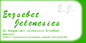 erzsebet jelencsics business card